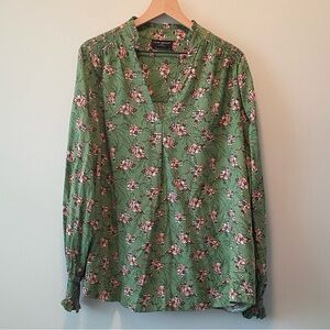Lane Bryant Green Floral Top
